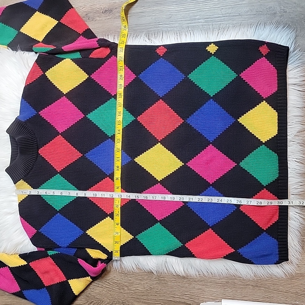VTG| Vintage Multicolored Argyle Sweater - Picture 11 of 12